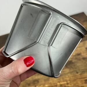 USGI Stainless Steel Canteen Cup Military Surplus Butterfly Handle Dated 88
